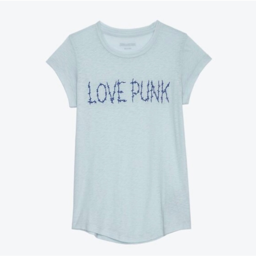 NWT Zadig & Voltaire Skinny Stitch Love Punk T Shirt